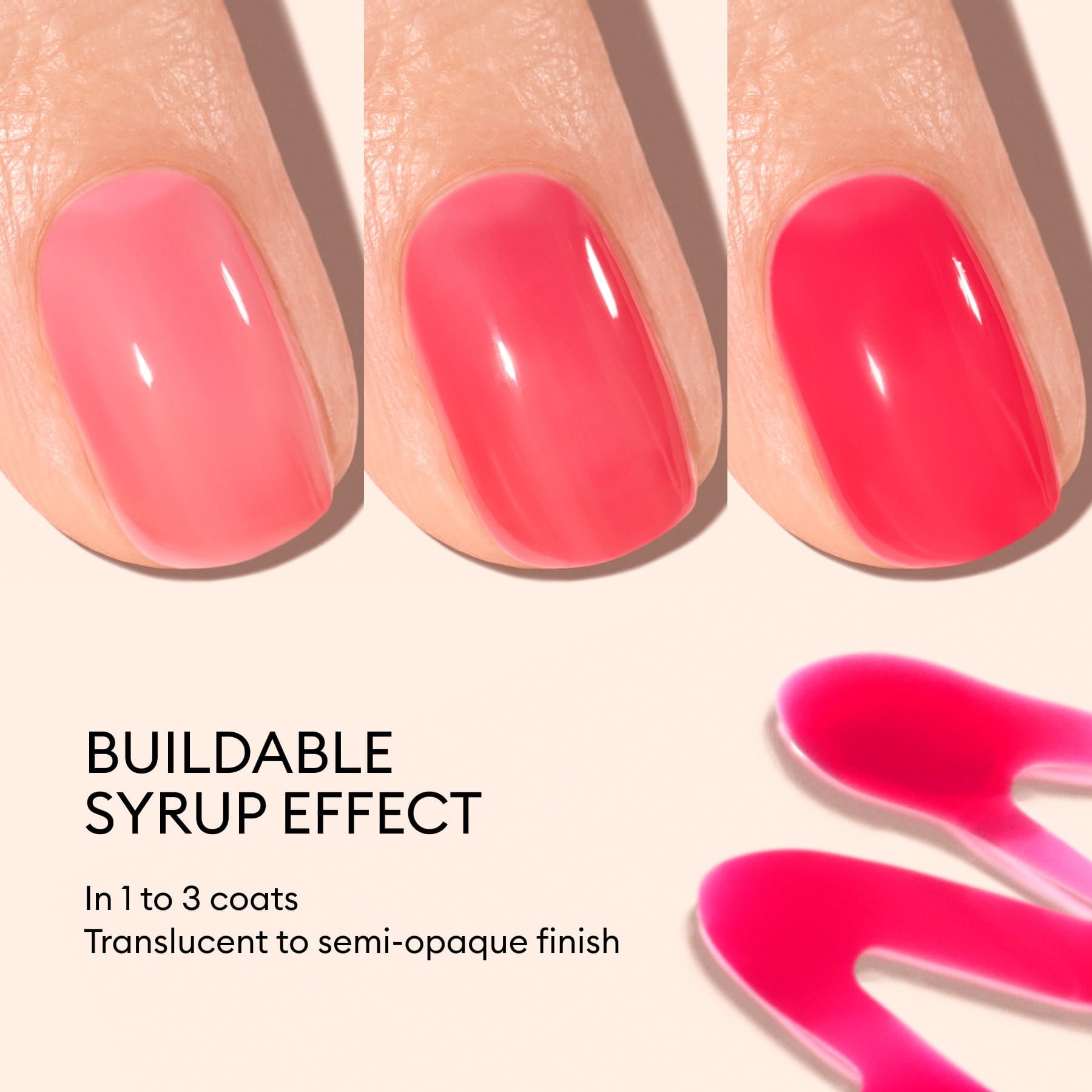 Three fingernails display Manucurist Pomme d&