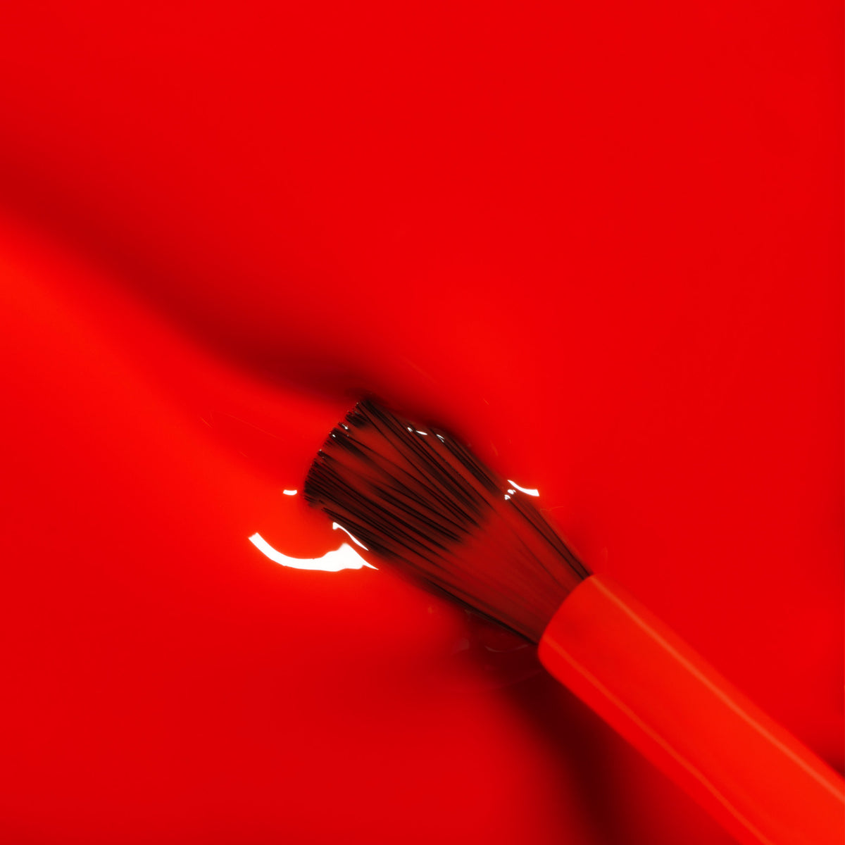 A close-up of a paintbrush dipped in Manucurist&