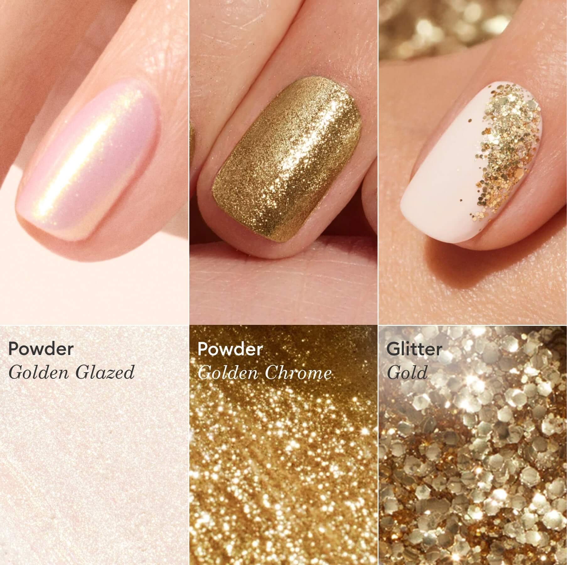 Glitters and effect powders trios