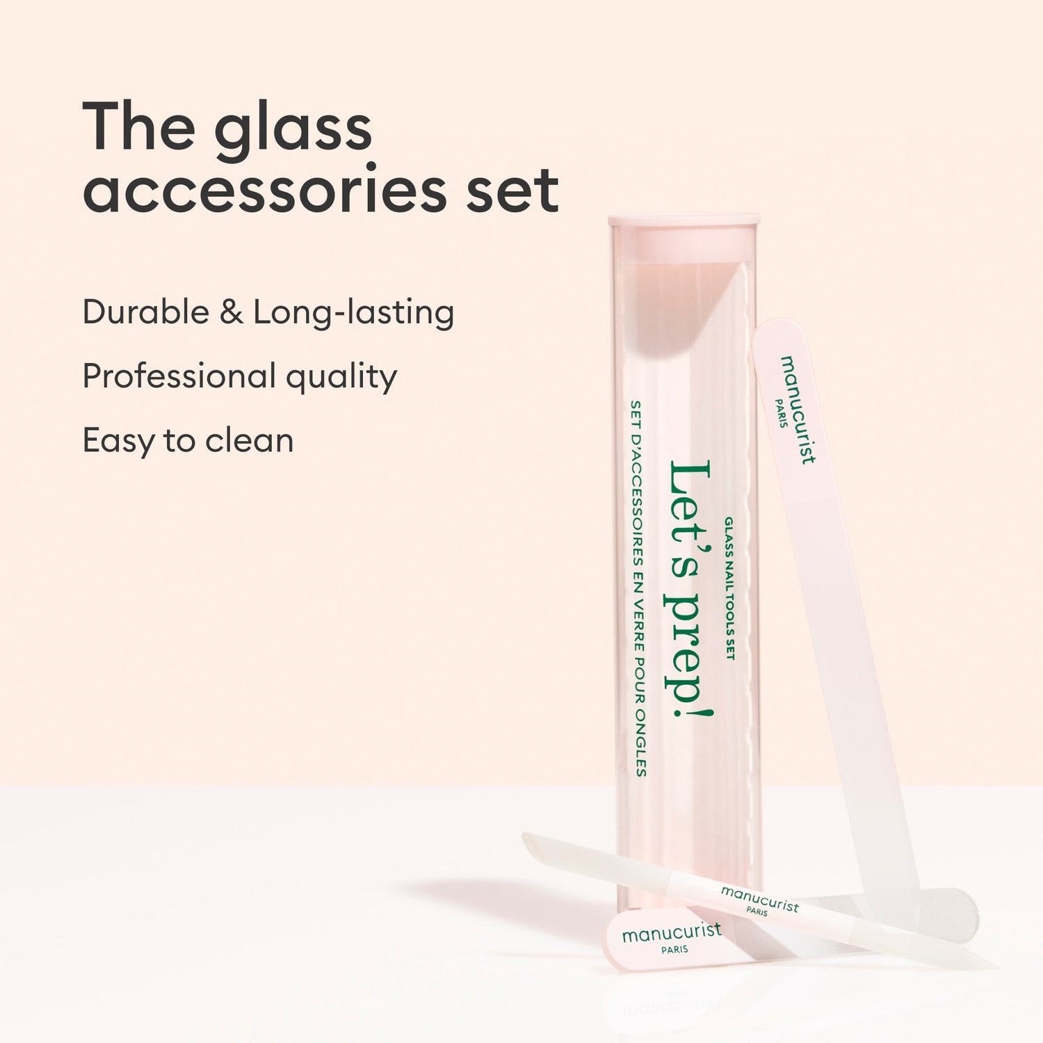 Glass nail accessory trio