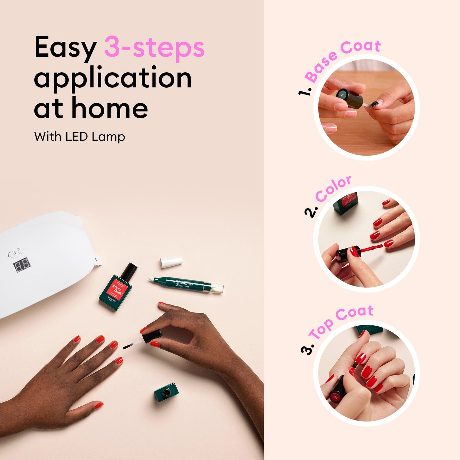 LED nail polish Super Starter Kit - Candy Apple Trio