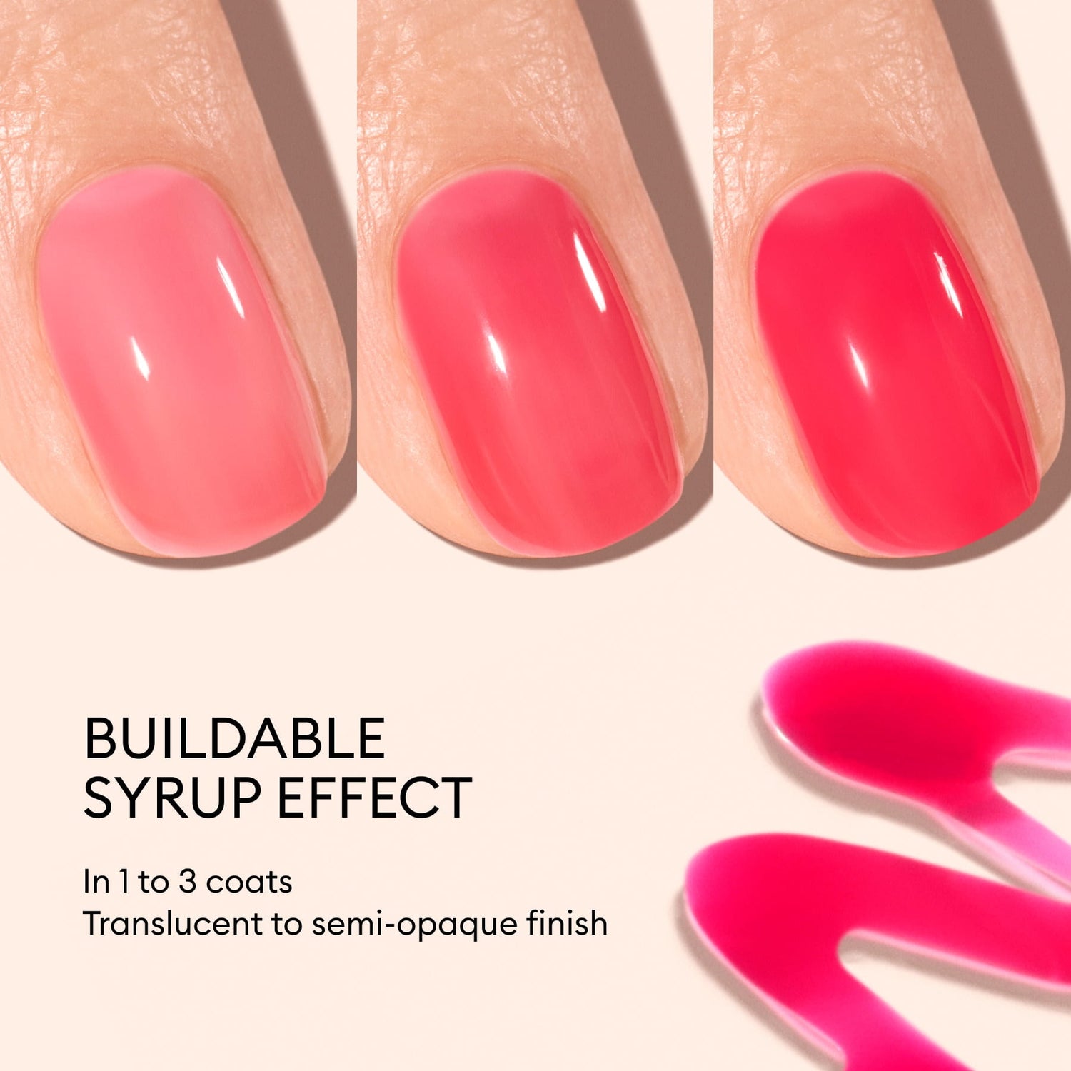 Three fingernails display Manucurist Pomme d&
