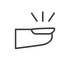 A simple line drawing of a hand with three lines above it, suggesting a snapping or clicking motion.