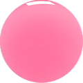 Une sphère rose lisse, ronde et brillante sur un fond gris clair.