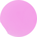 Une forme ronde et pleine de couleur rose clair sur fond blanc.