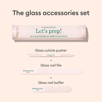 Glass nail accessory trio