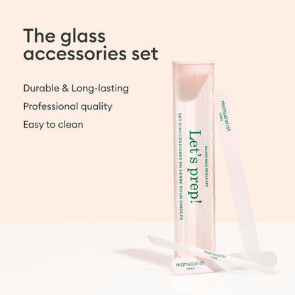 Glass nail accessory trio
