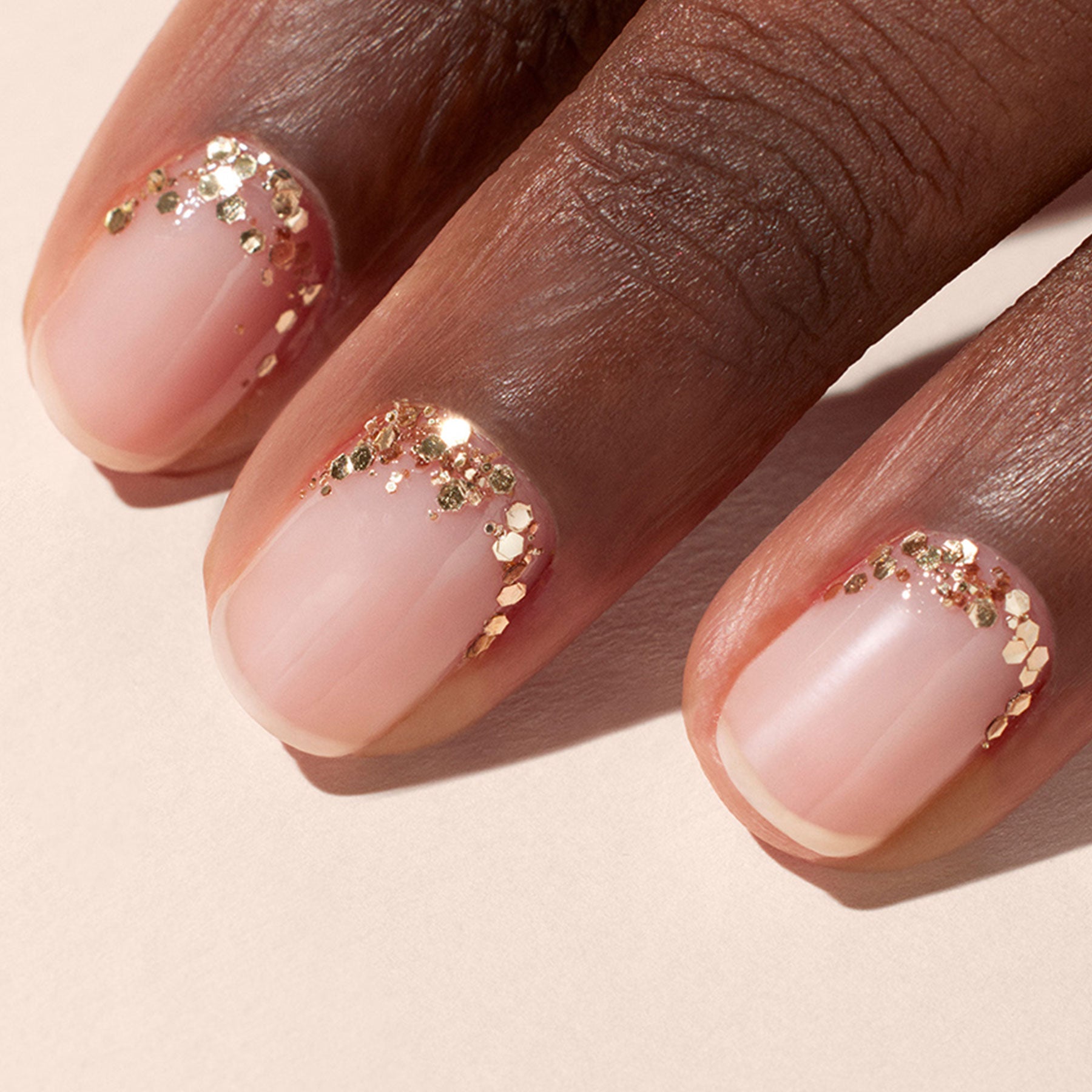 Simply Elegant Short Oval Beige Press-On Nails with Rose Gold Tips –  RainyRoses